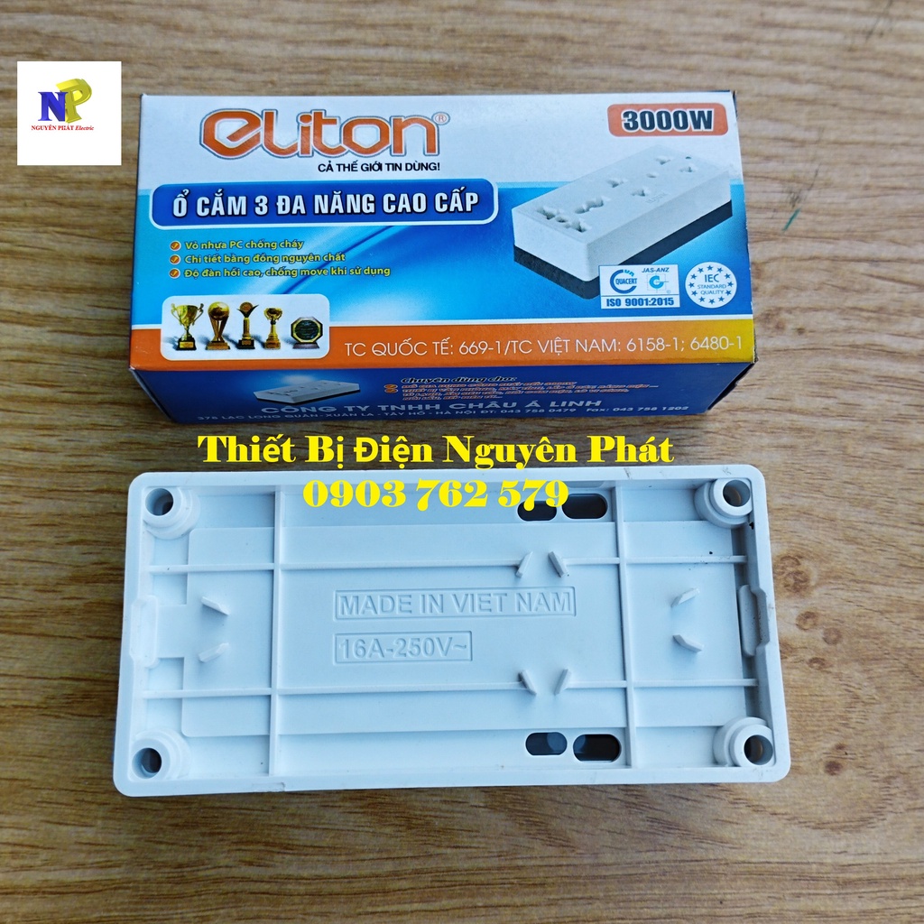 [ELITON] Ổ Cắm 3 Lổ Có Đa Năng Cao Cấp CS3000w