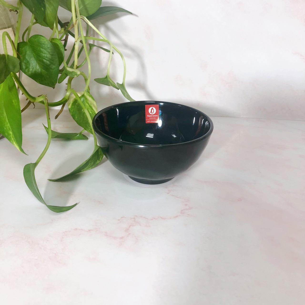 Bát cơm SUPERWARE Nhựa Phíp 100% Melamine Đen - Black