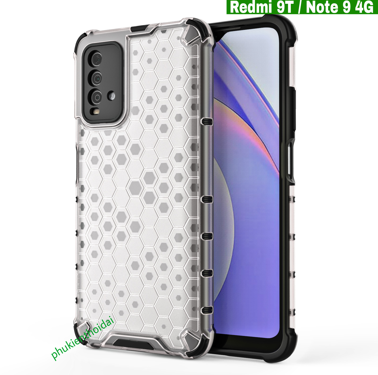 Ốp lưng xiaomi redmi 9t / note 9 4g chống sốc vân tổ ong cao cấp