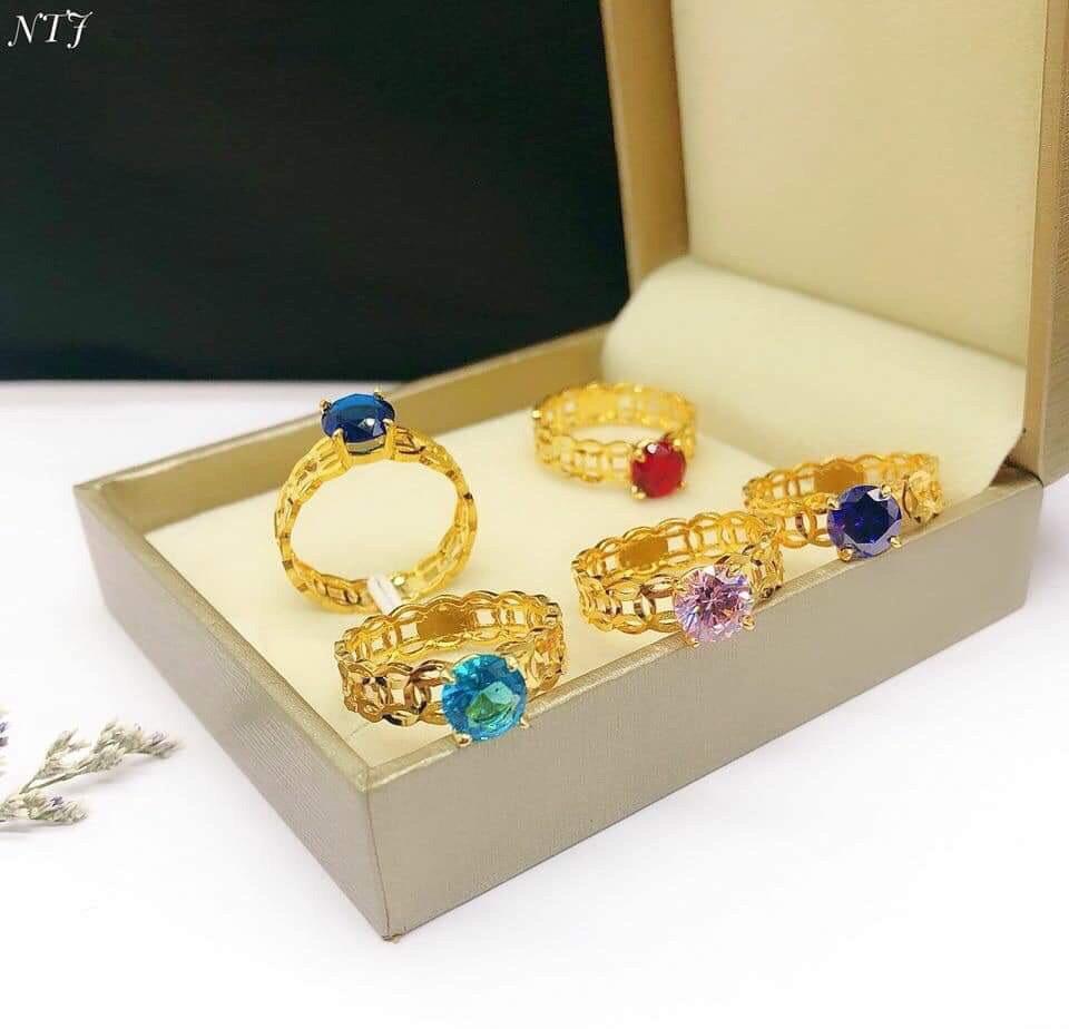 Nhẫn nữ, nhẫn kim tiền đính đá sang trọng quý phái Trang Sức Miga VN26081914 - đeo làm công sở cực sang chảnh và quý phái