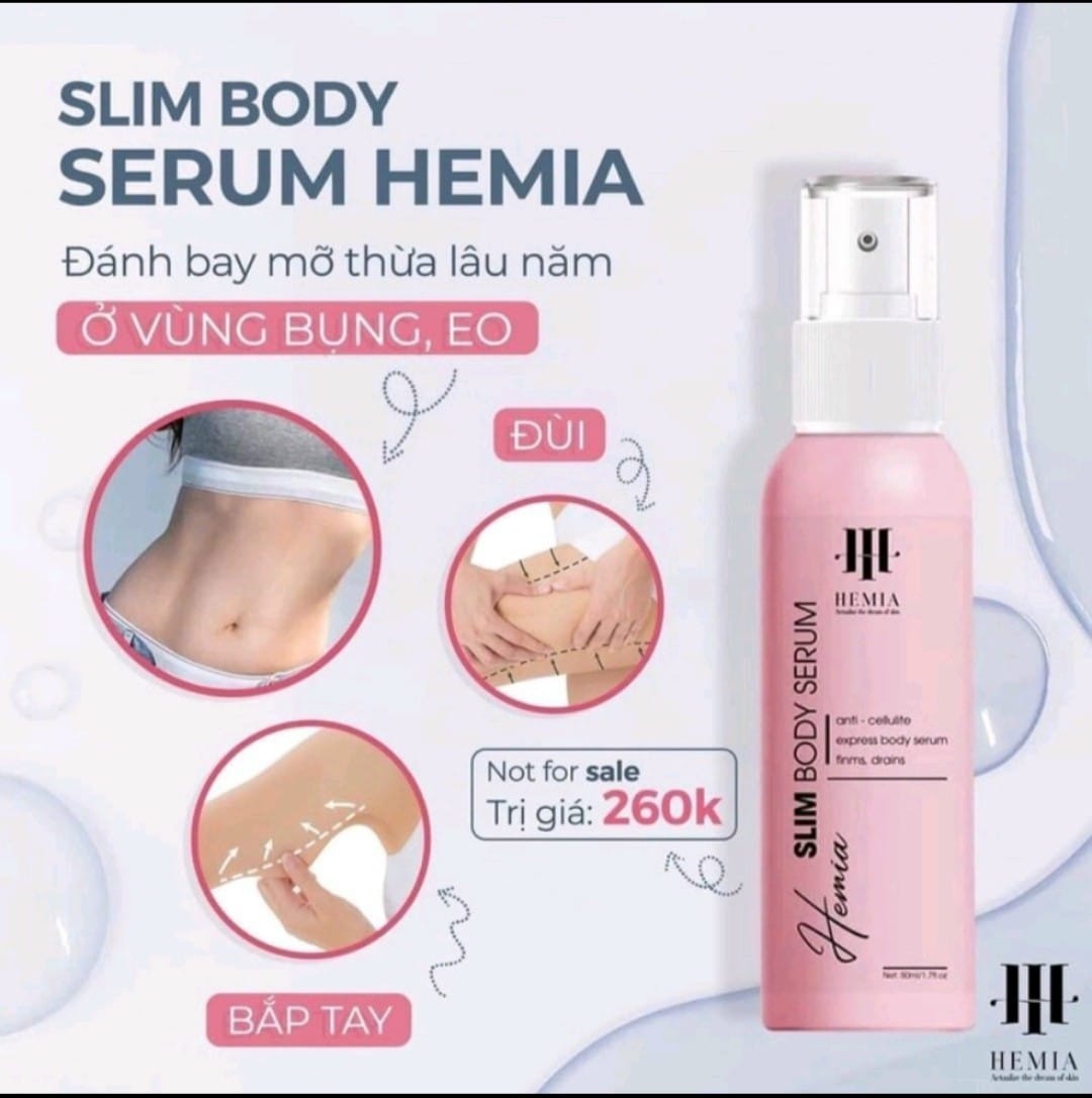 Kem tan mỡ hemia slim body spray