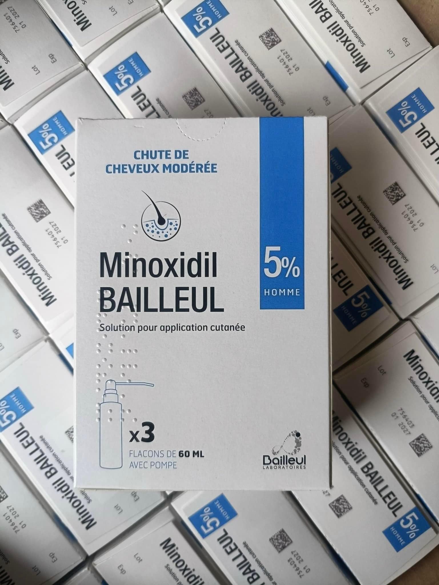 [Bill Pháp] Xịt kích mọc tóc Minoxidil Bailleul 5% và 2% (60ml) Date 2027