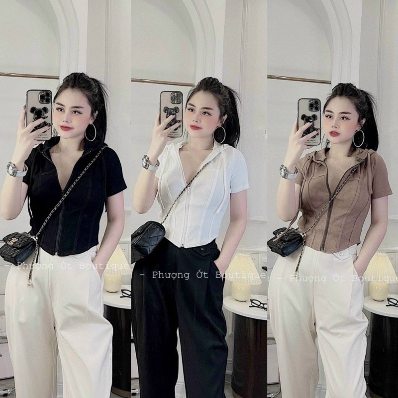 Áo khoác thun ôm ngắn tay xinh kh1
