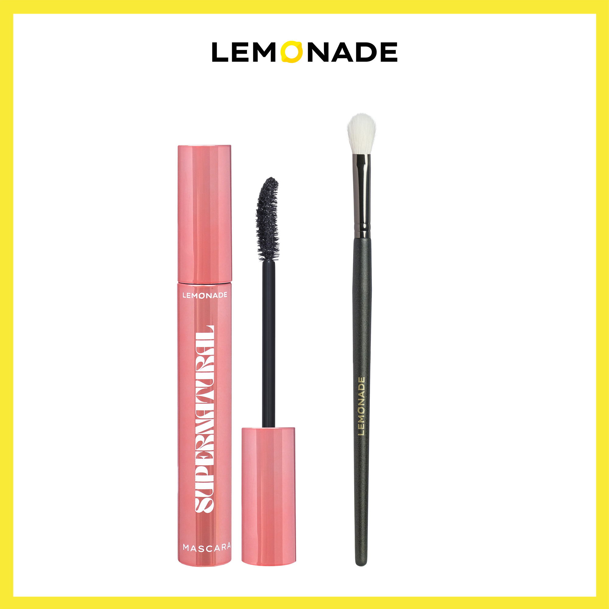 [QT - KHÔNG BÁN] Combo chuốt mi supernatural mascara và cọ trang điểm mắt Lemonade