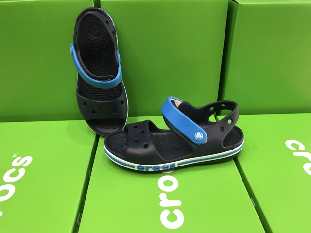 SANDAL CROSS BAND MÀU NAVY VIỀN XANH- tặng 4 sticker - Pb32