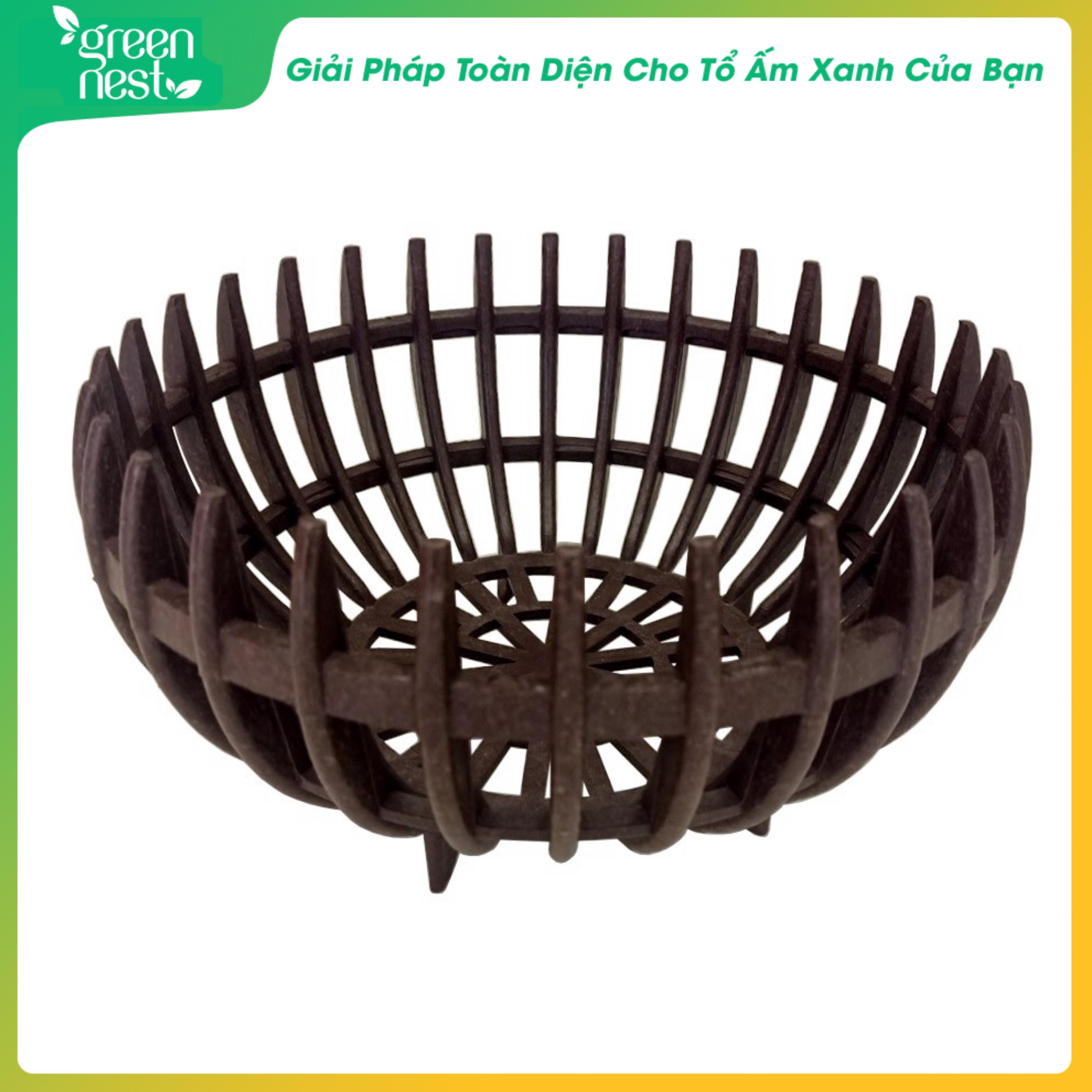Chậu lan nhựa bí - trồng hoa kiểng - nâu - dụng cụ trồng lan - hoa - cây kiểng