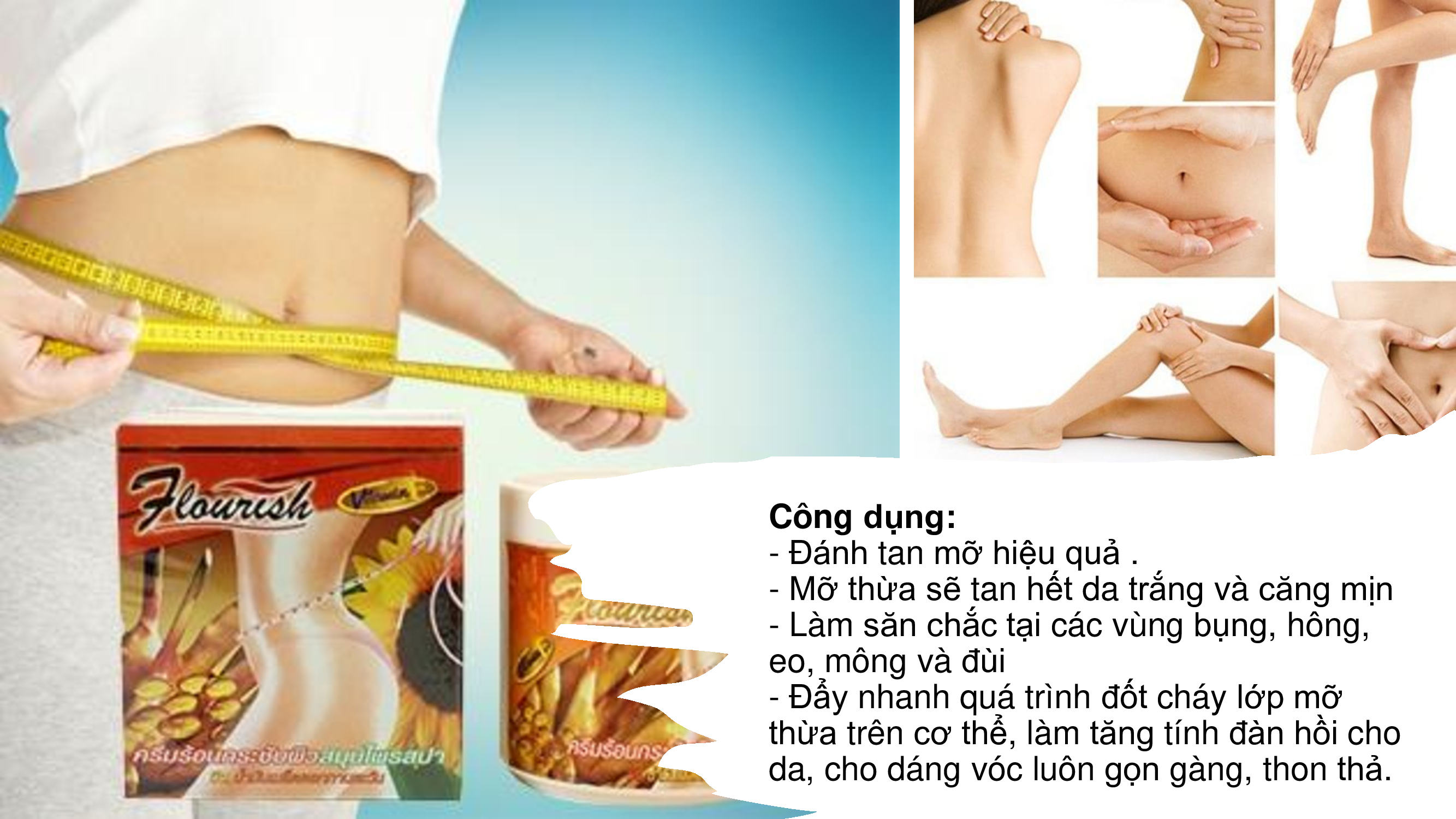 Kem tan mỡ bụng gừng ớt Flourish Thái Lan 500ml