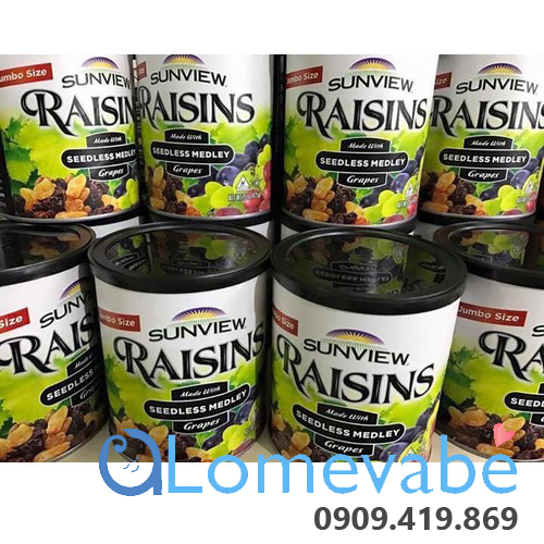 NHO KHÔ HỘP MỸ SUNVIEW RAISIN 425GR