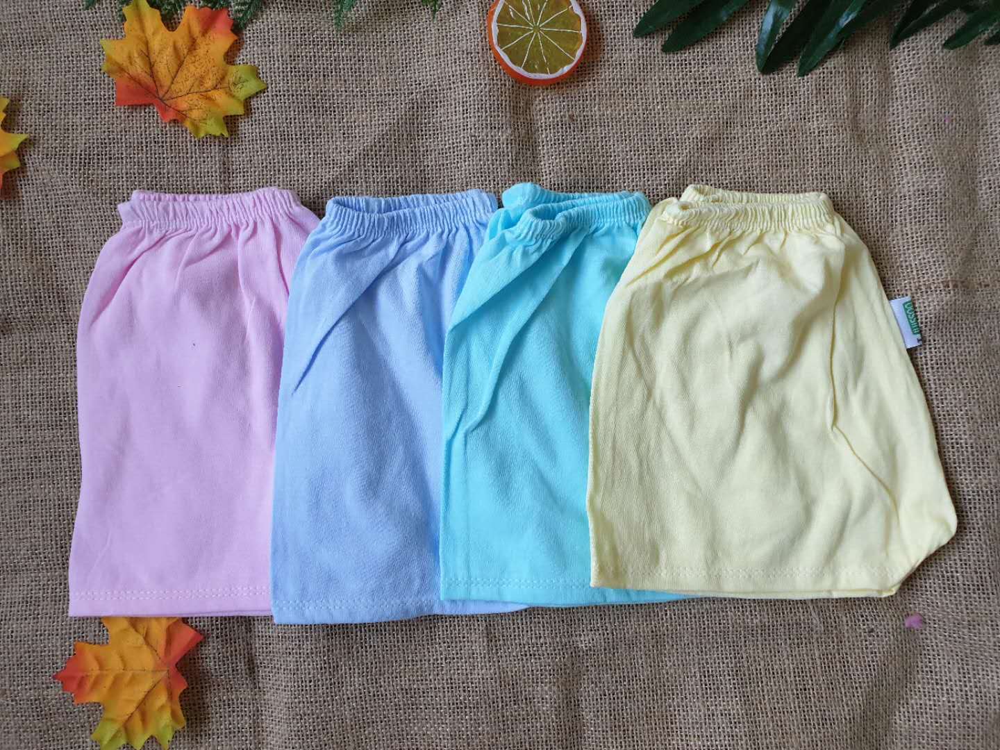 [ 100% Cotton ]COM BO 2 QUẦN NGẮN SƠ SINH MÀU BOSSINI