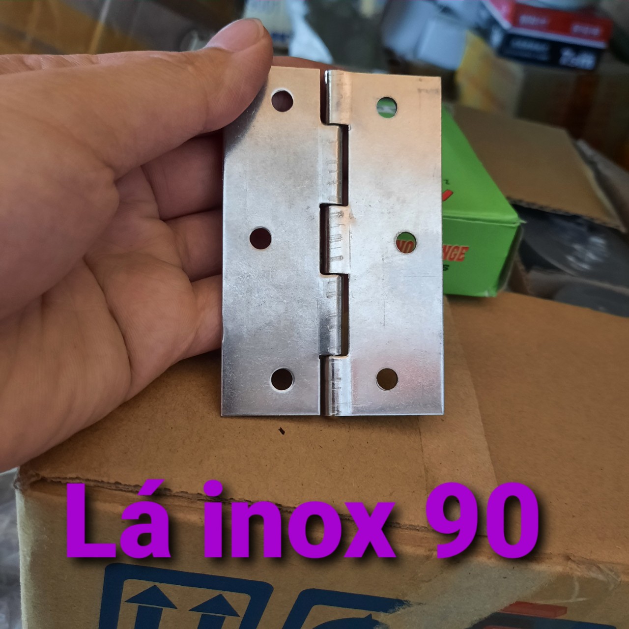 1 hộp bản lề lá inox loại dày lá 90 chuyên dùng cho cánh cửa tủ, cửa nhôm ( 20 chiếc)