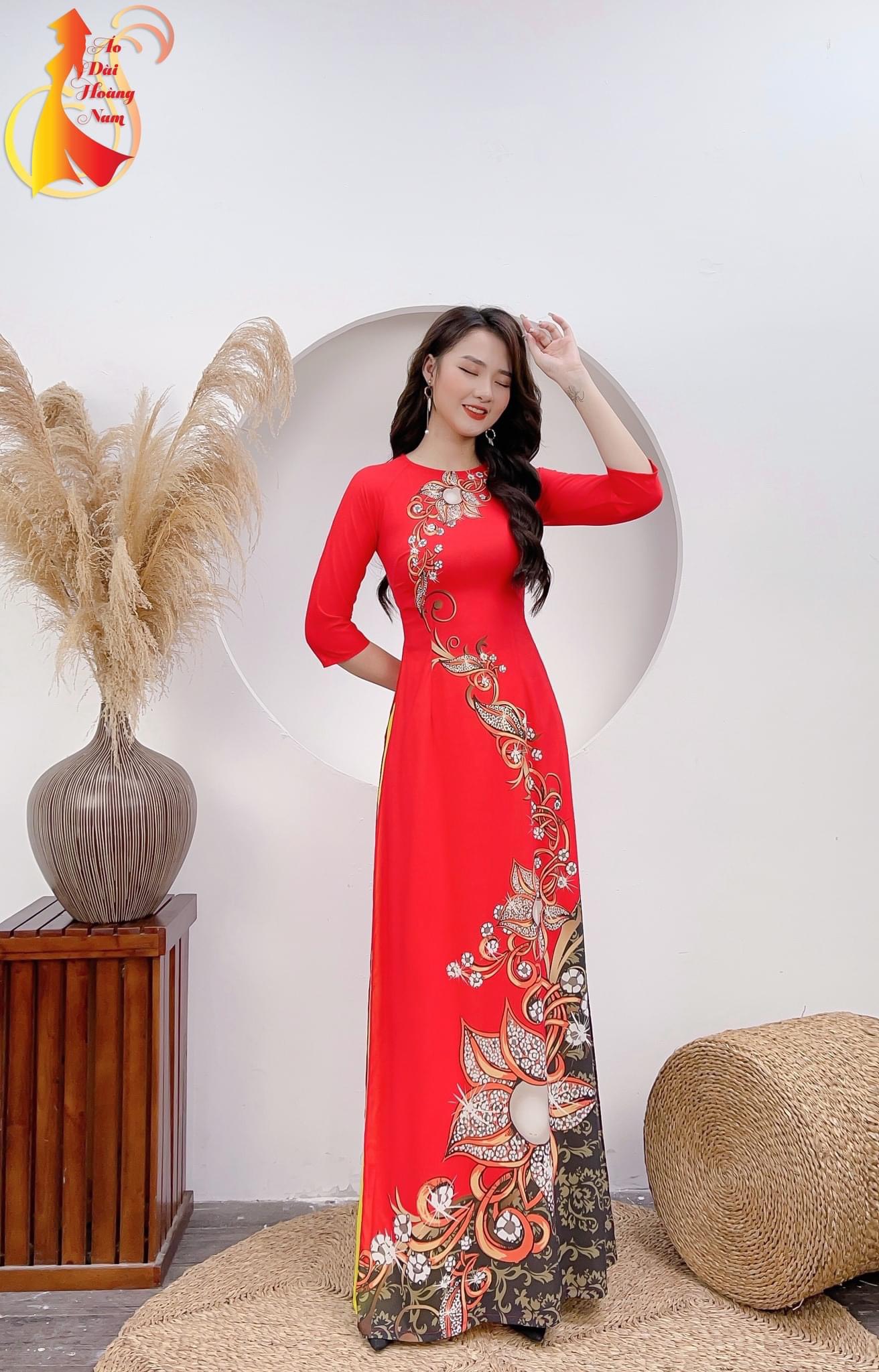 ❤️SIÊU SALE❤️ Áo Dài Lụa Hoa Nhí Ảnh Thật 100%