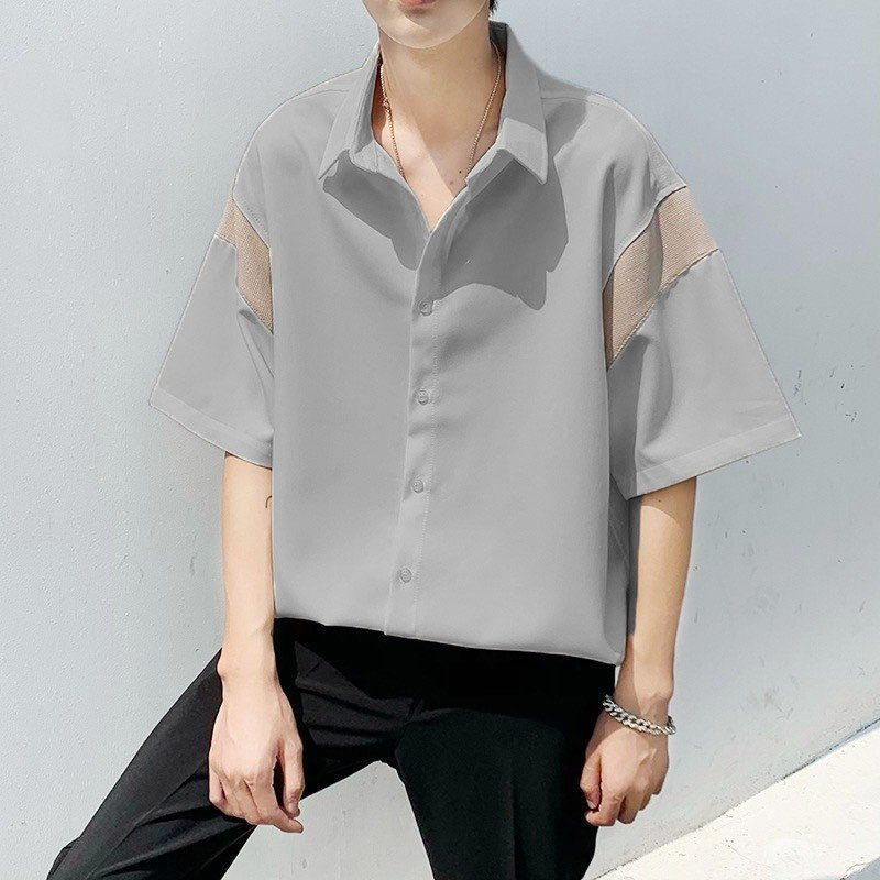 Áo sơ mi nam tay ngắn form rộng phối viền tay áo Thời Trang PONIVA BRANCH Hot Trend 2023