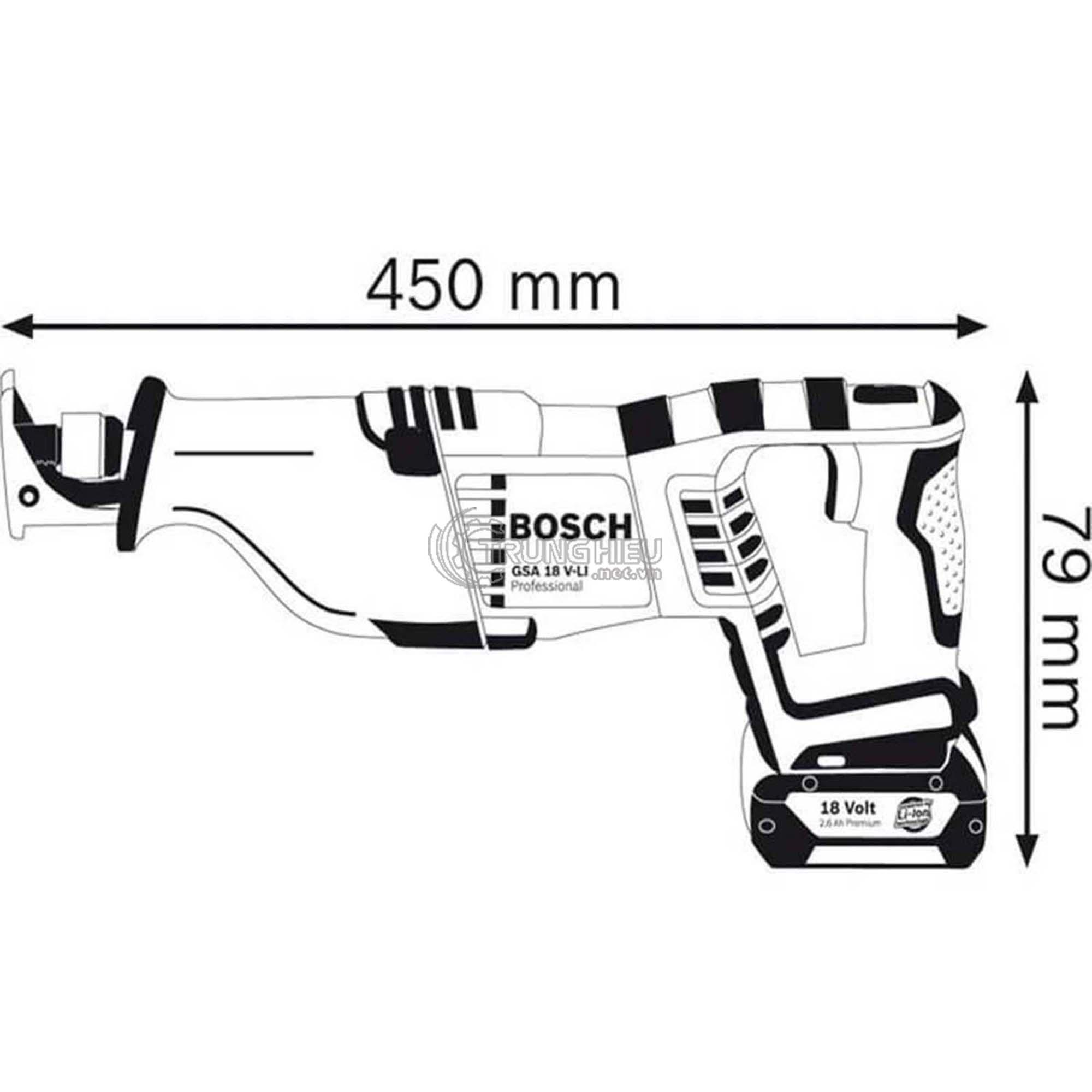 Máy cưa kiếm dùng pin GSA 18V-LI (2 pin 4.0Ah + 1 sạc 1860)