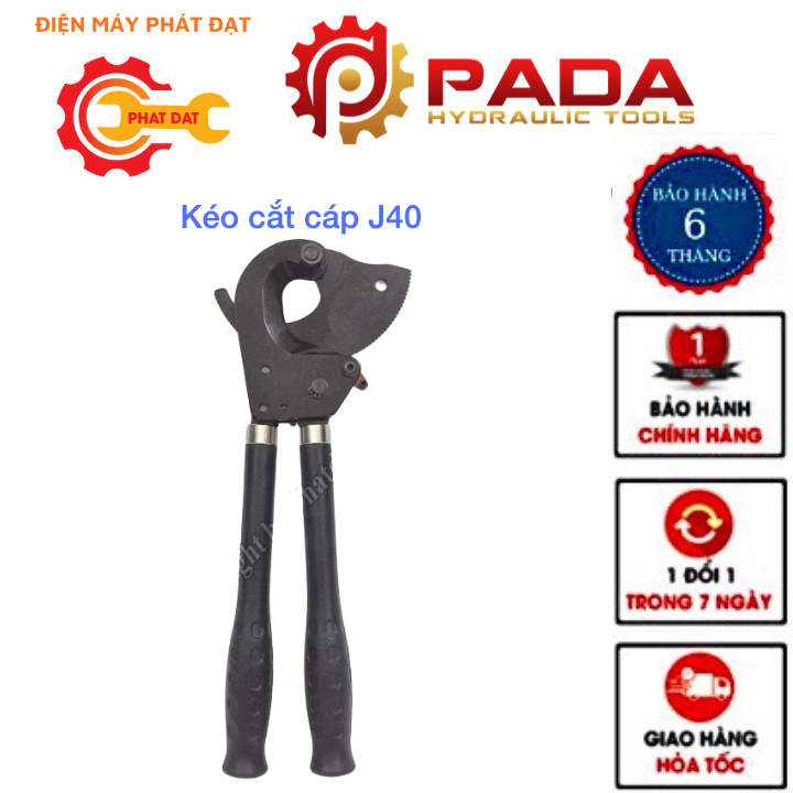 Kéo cắt cáp J40-Kìm cắt cáp kiểu nhông J40-Phạm vi cắt tối đa 40mm hoặc tiết diện cáp 300mm2