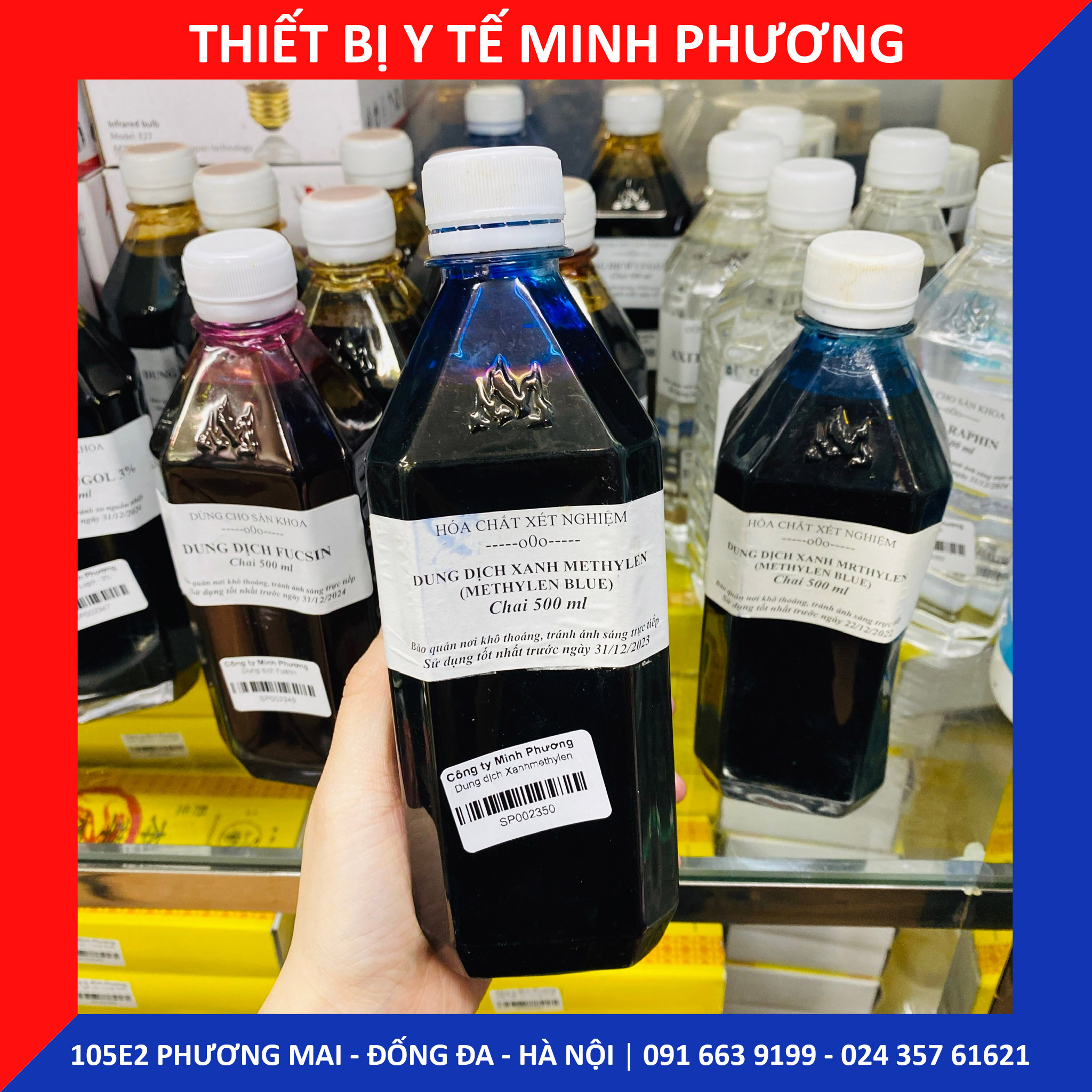 Dung dịch Xanhmethylen chai 500ml