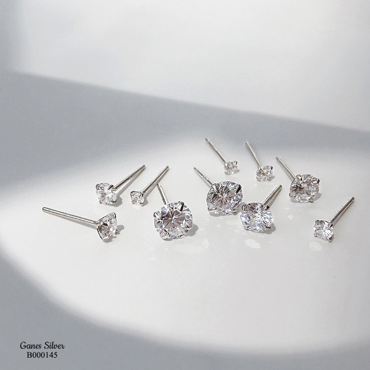 Bông tai titan đá pha lê sáng chíu 4mm ĐV: 2 chiếc BT01