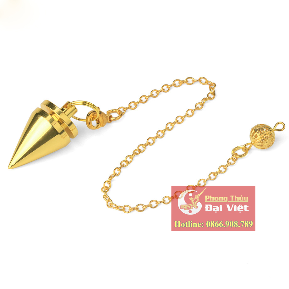 Con lắc cảm xạ đồng nguyên chất mạ vàng 24k - dvlcx09