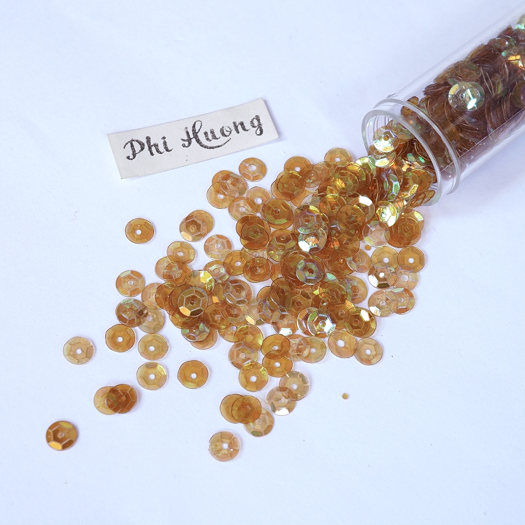 Gói 10g hạt kim sa 5mm đính áo lấp lánh nhiều màu sắc