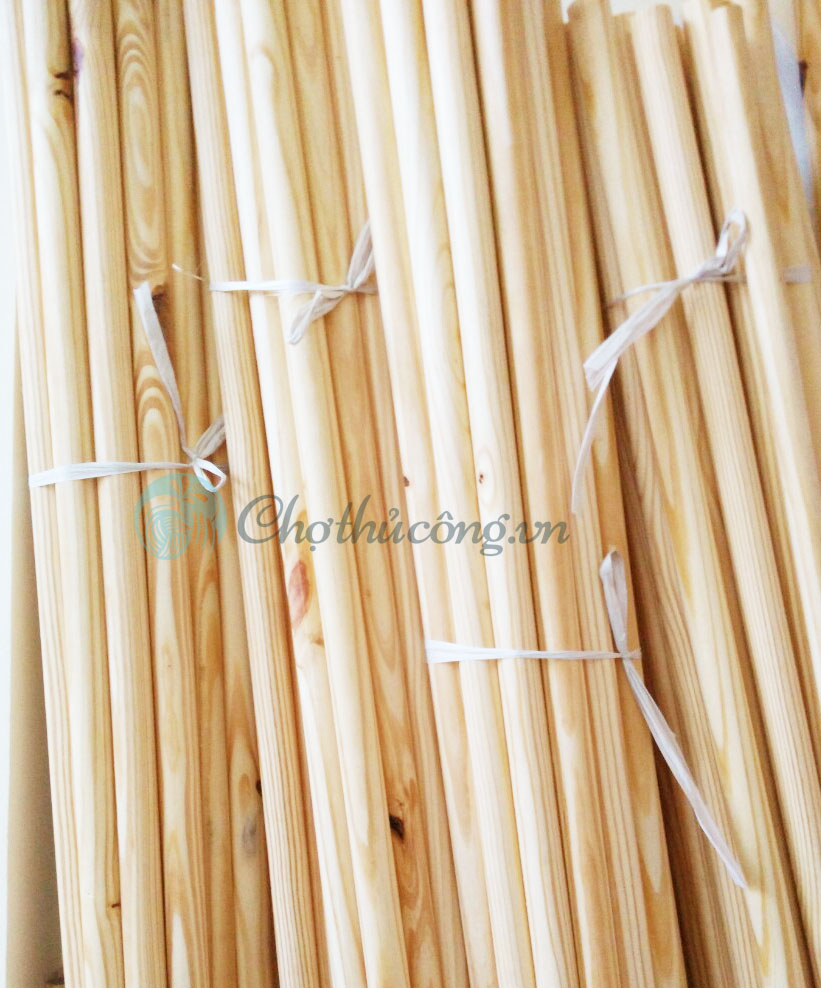 Combo 2 round wooden bars from African pine 2cm/2.5cm/3cm x 1.5m long curtain accessories, macrame, handmade, decor