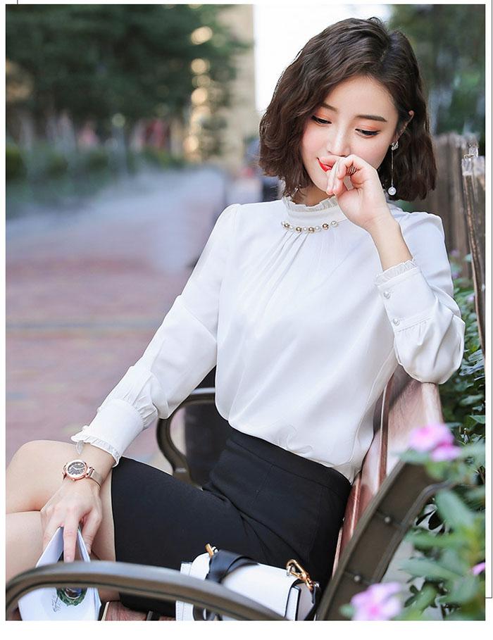 ÁO SƠ MI CỔ NHÚN ĐÍNH HẠT NGOCTRANSHOP- NT3300
