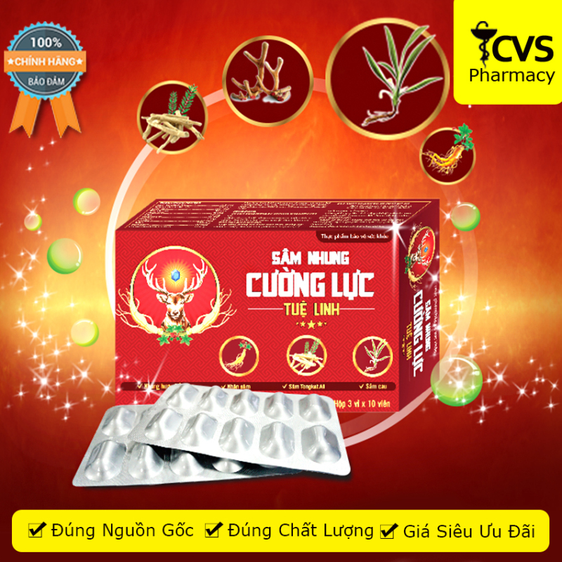 Sâm Nhung Cường Lực Tuệ Linh (Hộp 30 viên) - Hỗ Trợ Suy Giảm Chức Năng Sinh Lý - cvspharmacy