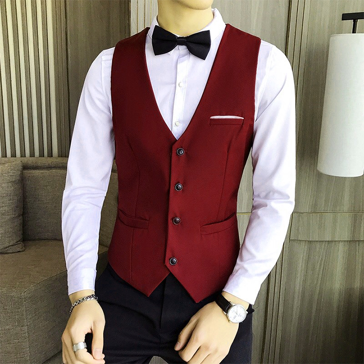 Áo Gile nam phong cách Hàn Quốc GL02 (đỏ)