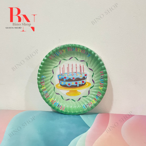Đĩa Giấy Sinh Nhật 16cm- Xấp 10 Cái