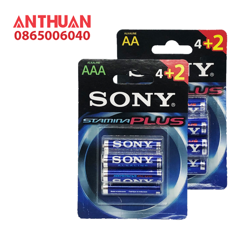 Pin Sony Stamina Plus AA,AAA LR6, LR03 an toàn với môi trường - Vỉ 6 viên
