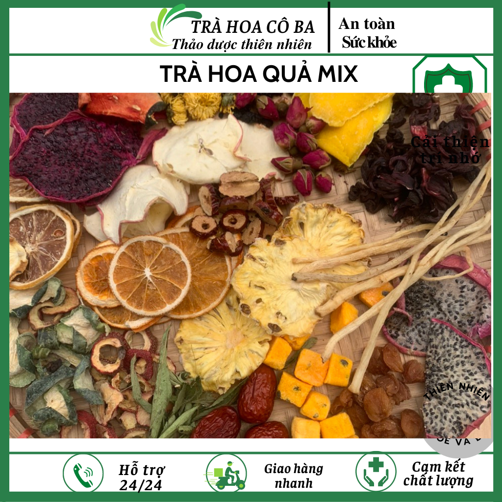 Trà hoa quả,  trà thảo mộc set 30 gói  Trà Hoa Cô Ba