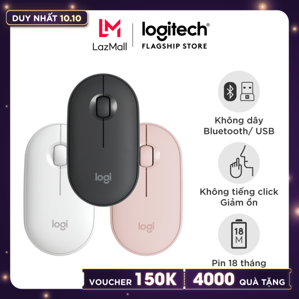 Chuột không dây Logitech Pebble M350 (Bluetooth & Receiver)