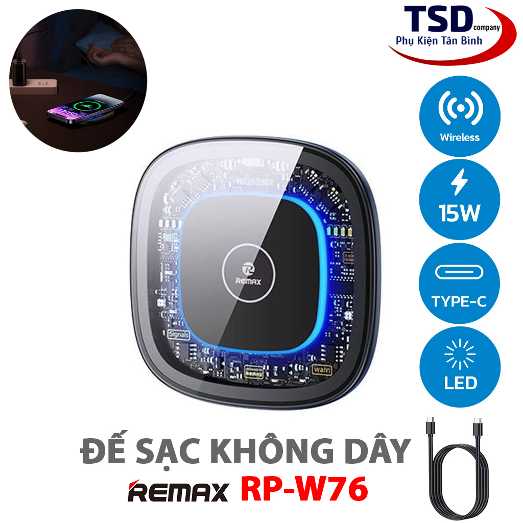 Genuine Remax RP-W76 Wireless Charger 15W Fast Charging