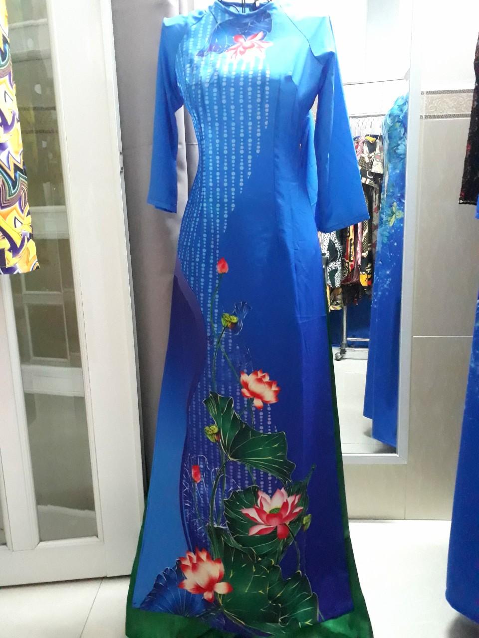 [HCM]ÁO DÀI HOA SEN+kèm quần
