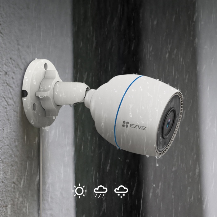 Camera IP/Wifi Ezviz H3C 2MP - Tầm quan sát đêm, Hồng Ngoại Lên Tới 30M- Chuẩn Chống Nước ip67- Hỗ trợ mic thu âm, thuật toán khử tạp âm - Phù Hợp Lắp Đặt Ngoài Trời -TQT