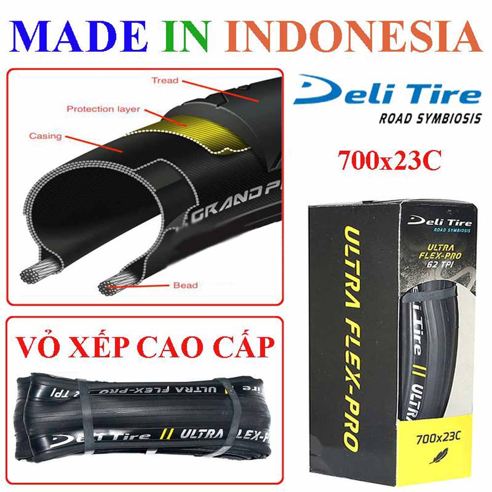LỐP XE ĐẠP DELI ULTRA FLEX-PRO 700C TANK NILON