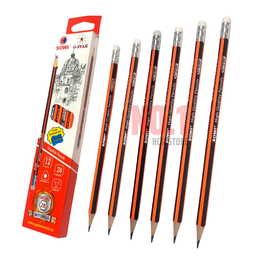 Hộp 12 Cây Bút Chì Gỗ 2B Gstar SW1002 [ Tặng Chuốt Chì ]