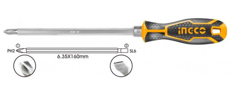 Tuốc nơ vít (tô vít) 2 đầu INGCO AKISD0201