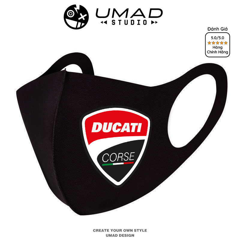 Khẩu trang vải su UMAD Ducati Racing boy 3D form nam nữ vải poly 2 da kháng khuẩn