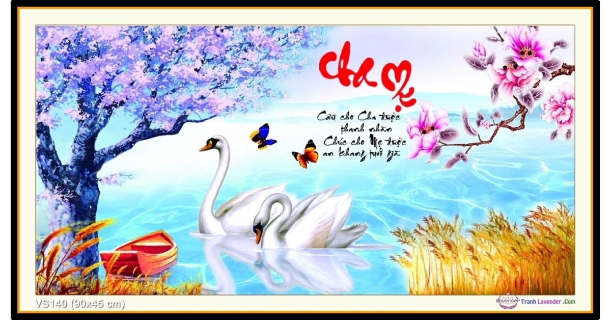 Tranh đính đá cao cấp Venus  Cha Mẹ -KT: 90x45Cm