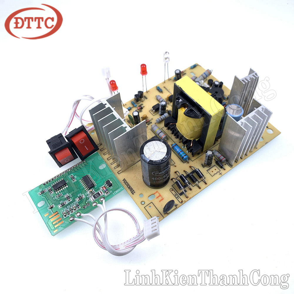 Mạch Sạc Acquy Tự Động 12V 24V 10A (Kèm Màn Hình LCD Hiển Thị Dòng+ Áp Sạc)