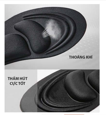 Lót Giầy 4D Êm Thoáng Cho Giày Nam Nữ