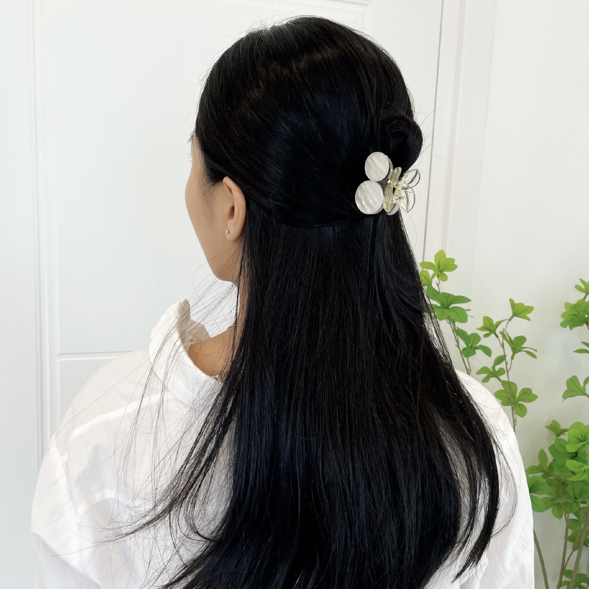 Kẹp tóc cherry gam màu pastel Modleaf Marble cherry pin Hàn Quốc