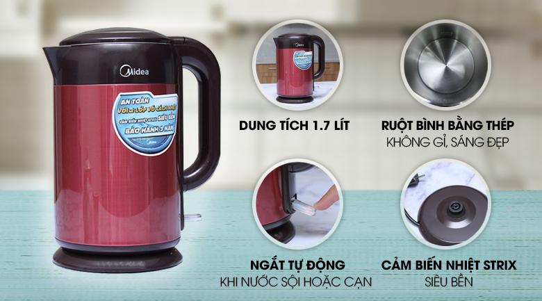 Bình siêu tốc Midea 1.7 lít MK-317DR