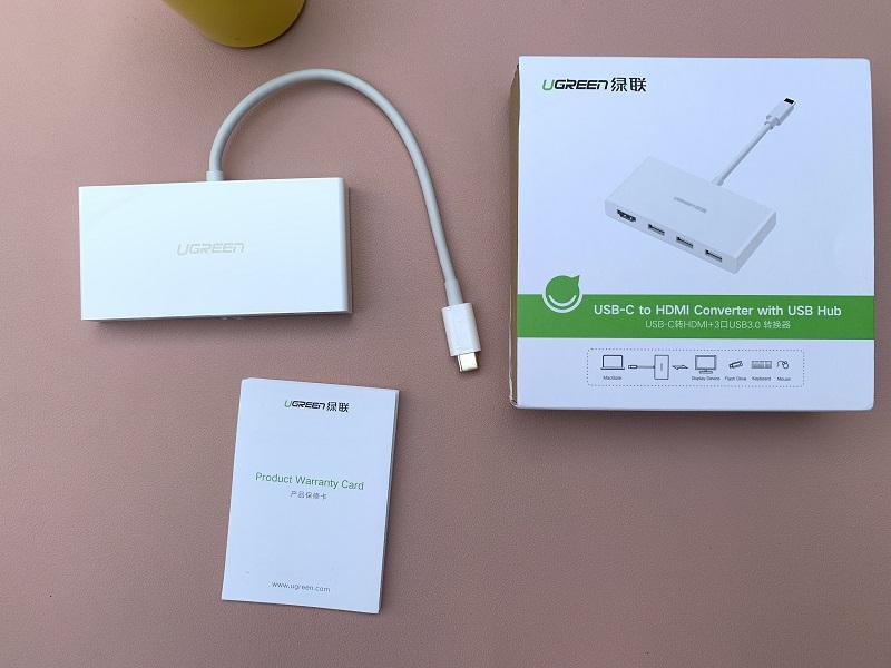Cáp chuyển đổi USB Type C sang HUB 3.0 và HDMI Ugreen 40374 - 40374