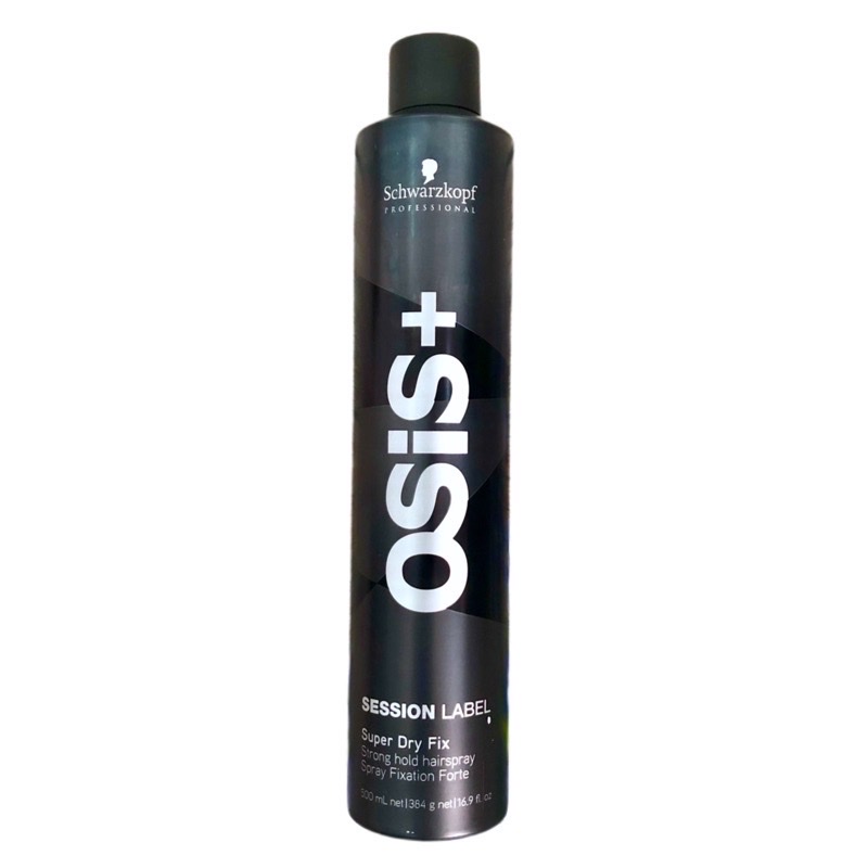 Gôm xịt tóc siêu cứng Osis+ Black Super Dry Fix Schwarzkopf 500ml ( Strong Hold Hairspray)