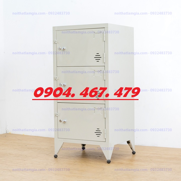 Tủ hồ sơ sắt - tủ locker 3 tầng đơn dành cho văn phòng sơn tĩnh điện cao cấp