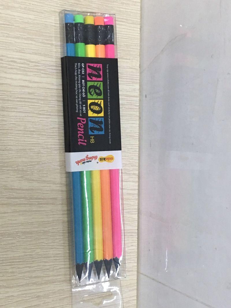 Bút chì HB Neon GP-C02 HỘP 5 CÂY