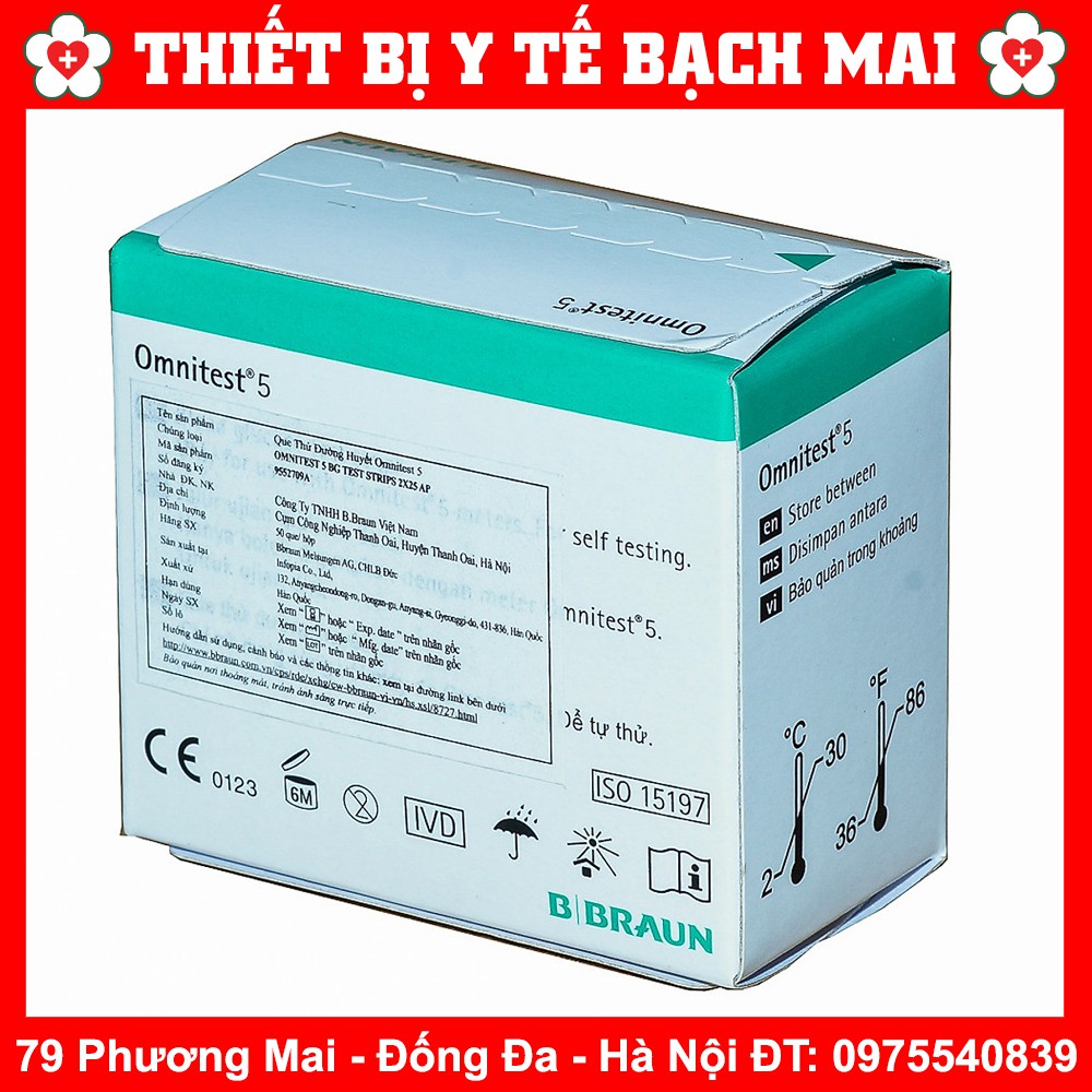Que Thử Đường Huyết Omnitest 5 [2 Lọ x 25 Que] - hộp 50 Test