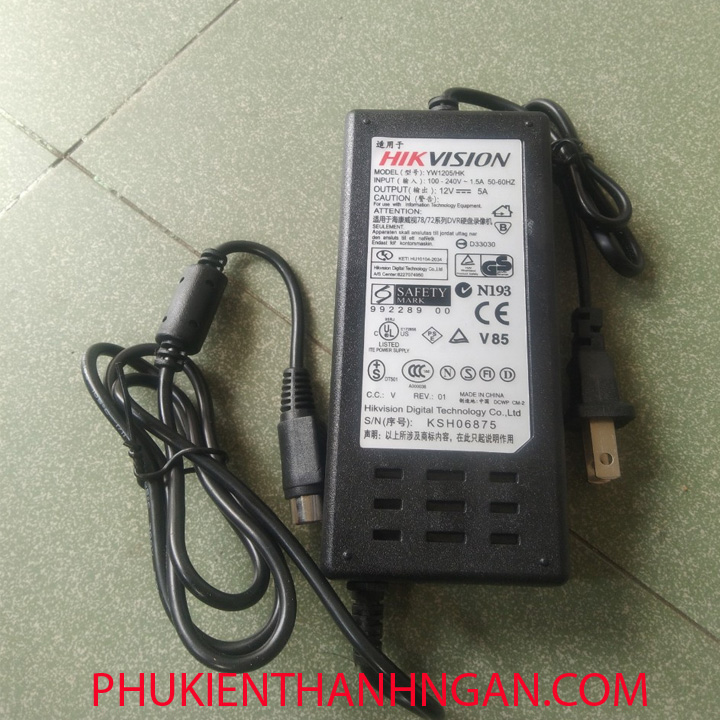 NGUỒN 4 CHẤU HIKVISION 12V5A Chuyên Camera
