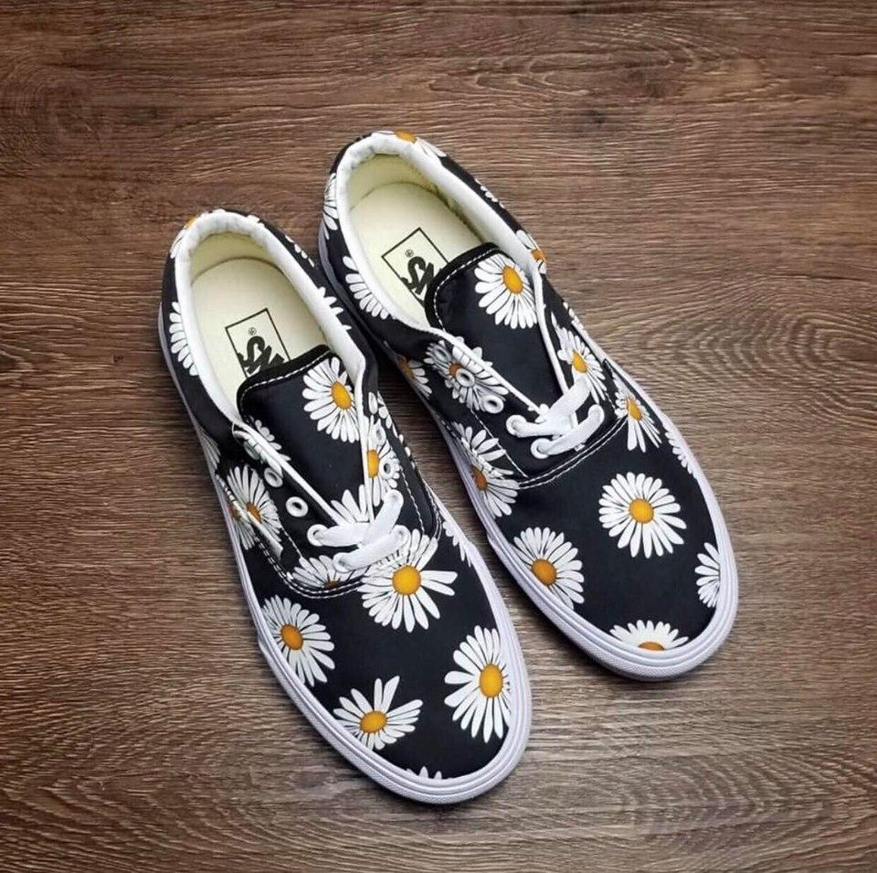 [Full Box+ Tặng Hộp] Giày Thể Thao nam nữ thời trang Vans. hoa cúc