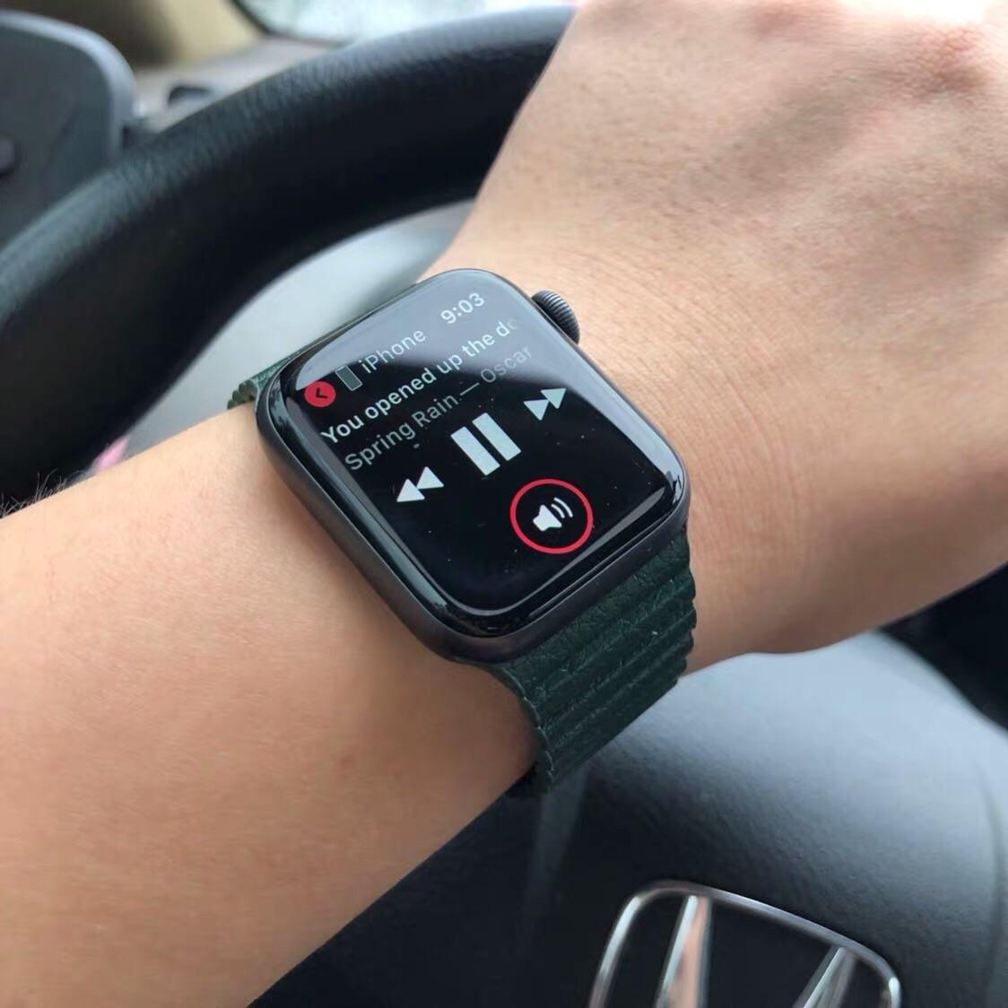 Dây Leather Loop Đồng Hồ Apple Watch Green (không kèm mặt đồng hồ)